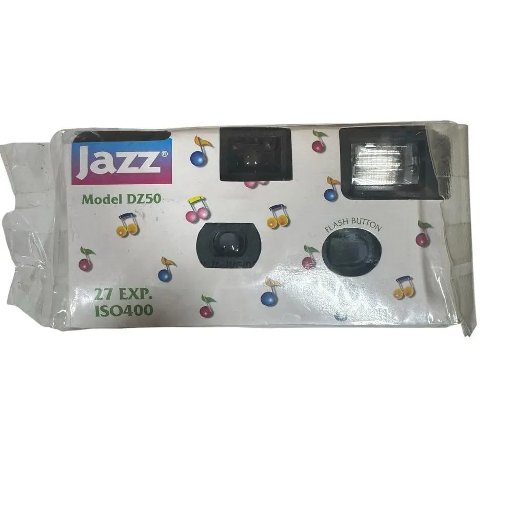 Vtg Jazz Indoor Outdoor 35mm‎ Single Use Camera Film Flash DZ50 27 Exposures (2)